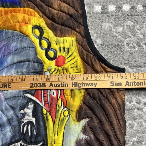 Dilemma Dhun Shroff Vest Small Medium Painted Silk Quilted Picasso Artsy - Picture 6 of 9